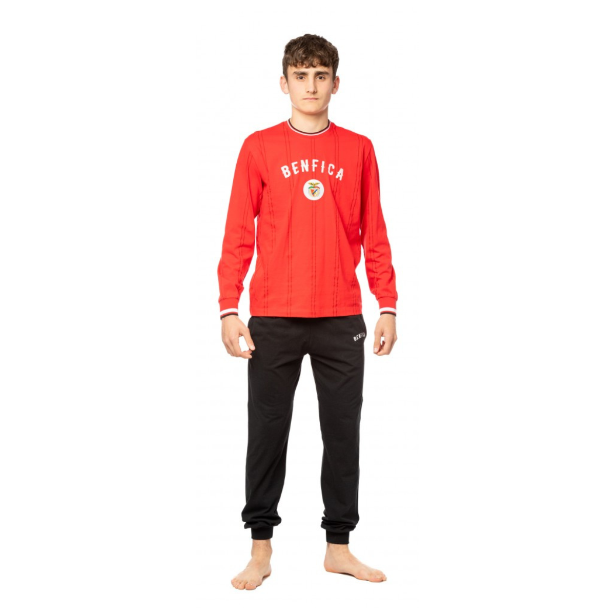 SL Benfica | Pijama de Homem - Manga Comprida - Vermelho