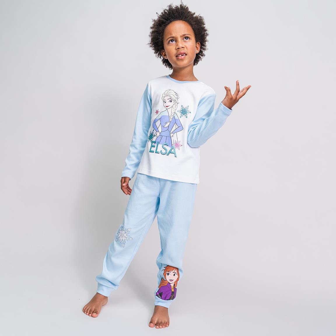 Frozen | Pijama de Criança – Conjunto de Manga Comprida e Calça em Azul Claro