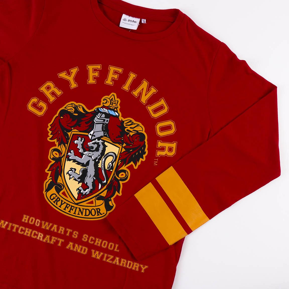 Harry Potter | Pijama Juvenil Gryffindor - Conjunto Vermelho de Manga Comprida