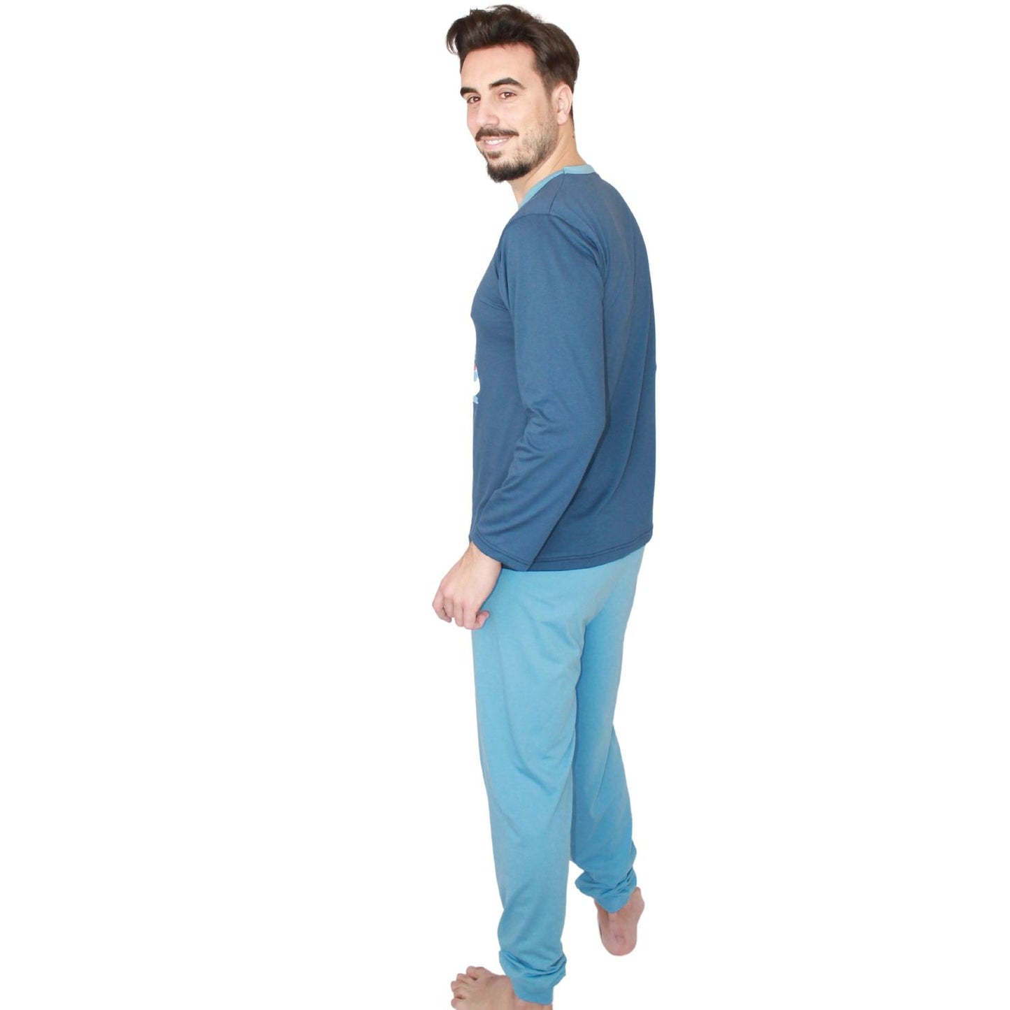 Loja Do Pijama Homem Manga Comprida New York Azul Marinho
