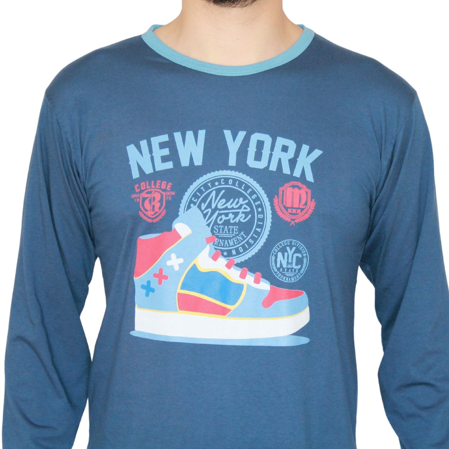 Loja Do Pijama Homem Manga Comprida New York Azul Marinho