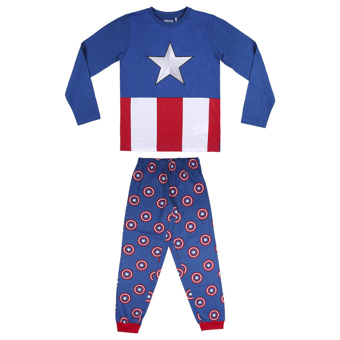 Capitão América| Pijama - Manga Comprida - Juvenil - Unissexo - Azul
