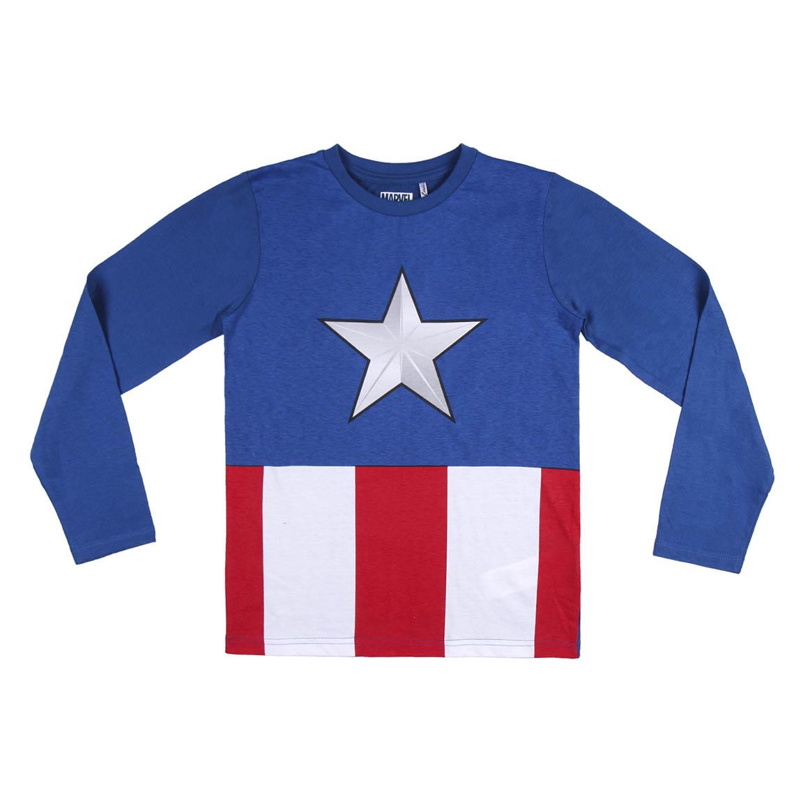 Capitão América| Pijama - Manga Comprida - Juvenil - Unissexo - Azul