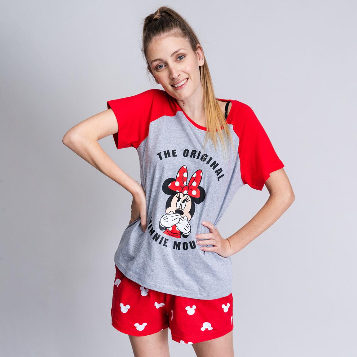 Disney | Pijama Minnie Mouse de Manga Curta- Mulher - Vermelho