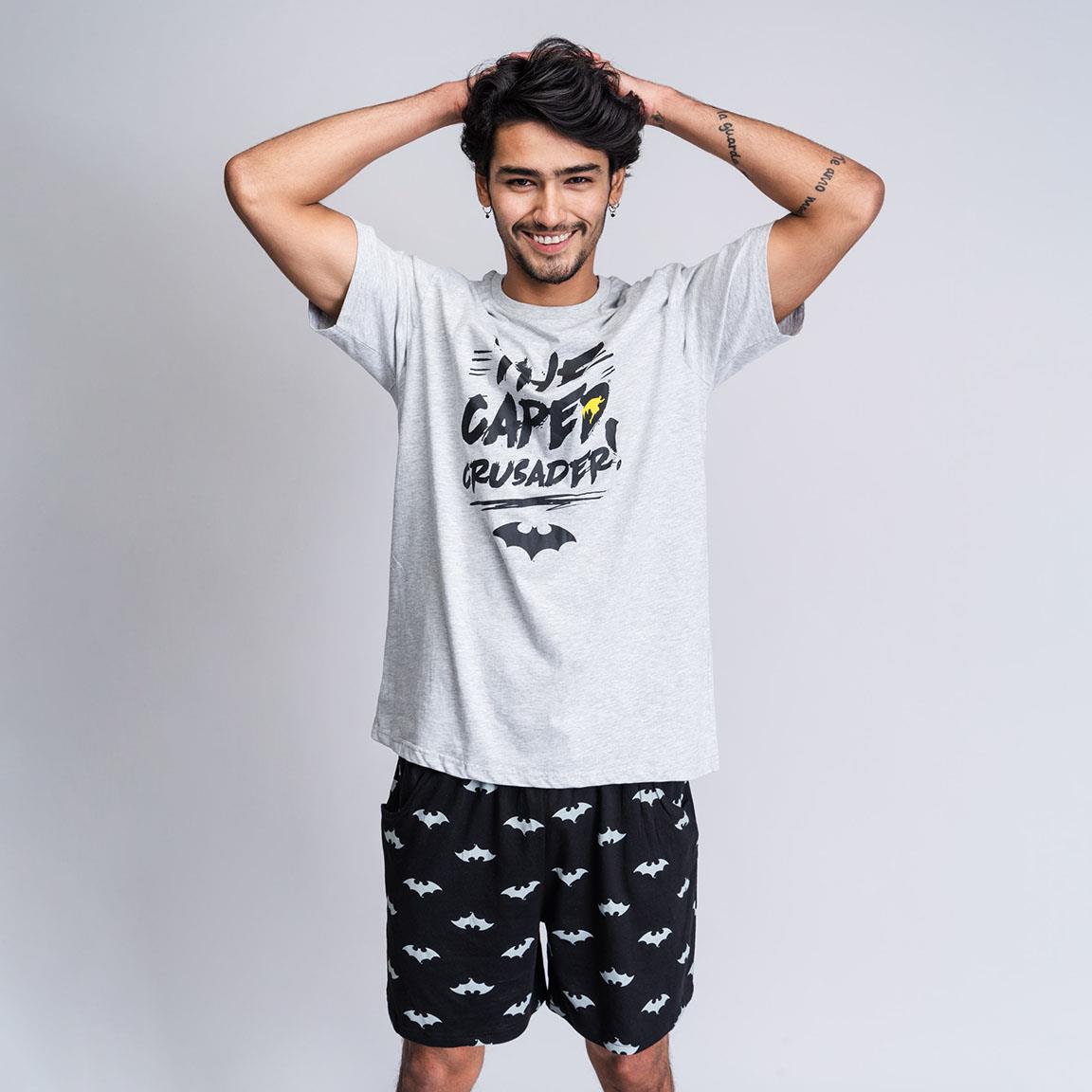 Batman | Pijama de Manga Curta - Homem - Cinzento