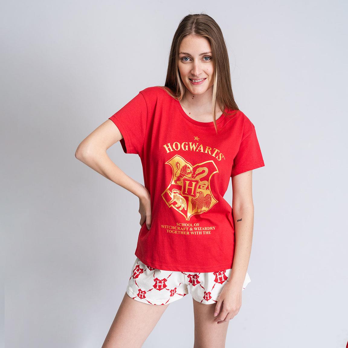 Harry Potter | Pijama de Manga Curta -Mulher - Vermelho