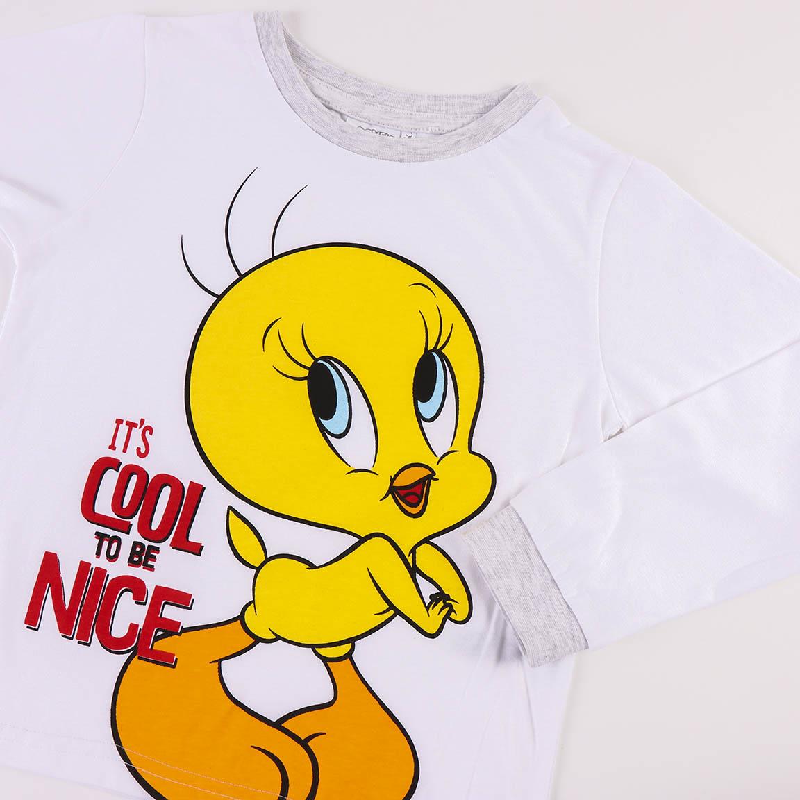 Looney Tunes | Pijama de Manga Comprida - Menina - Branco