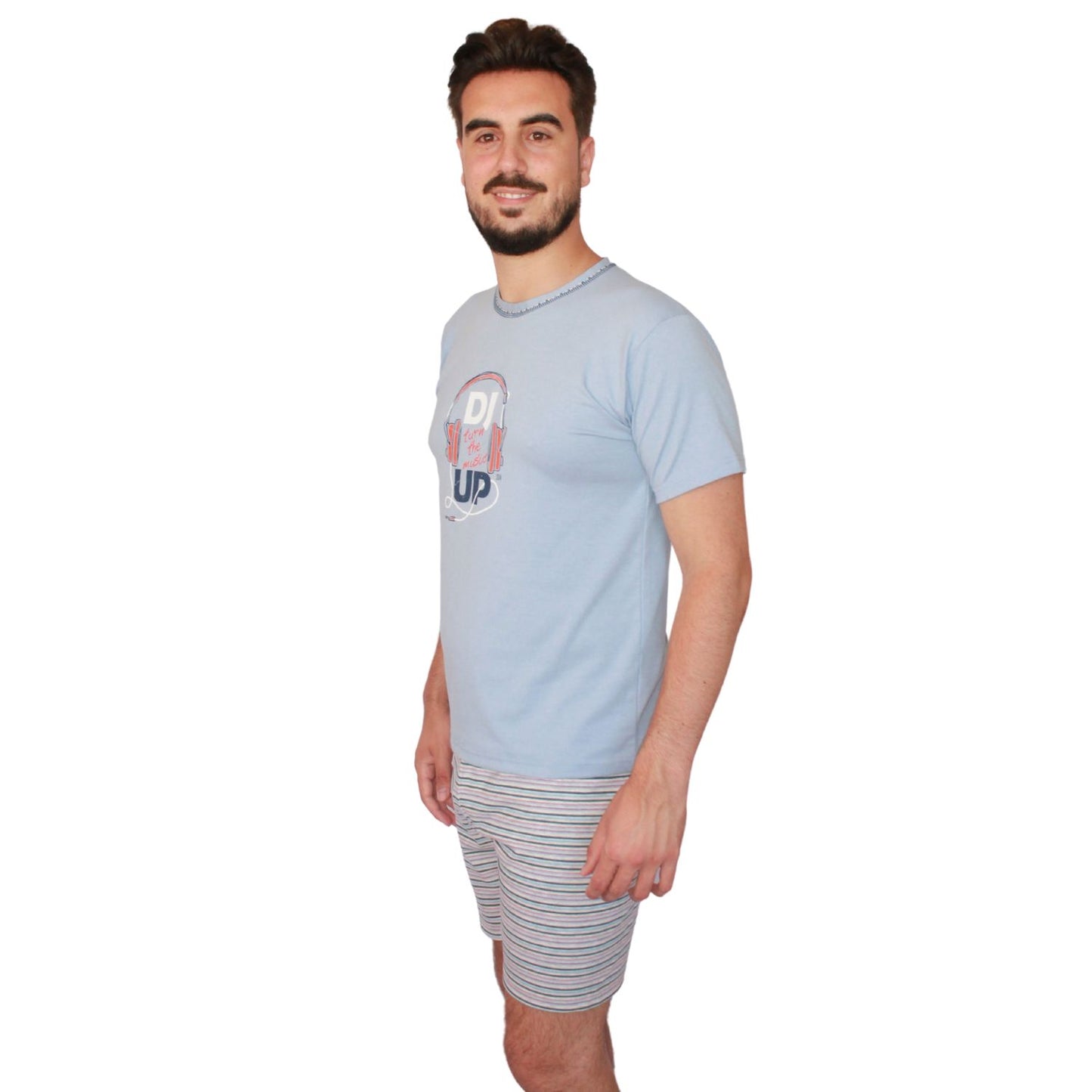Desana Pijama Homem Manga Curta DJ Azul Claro