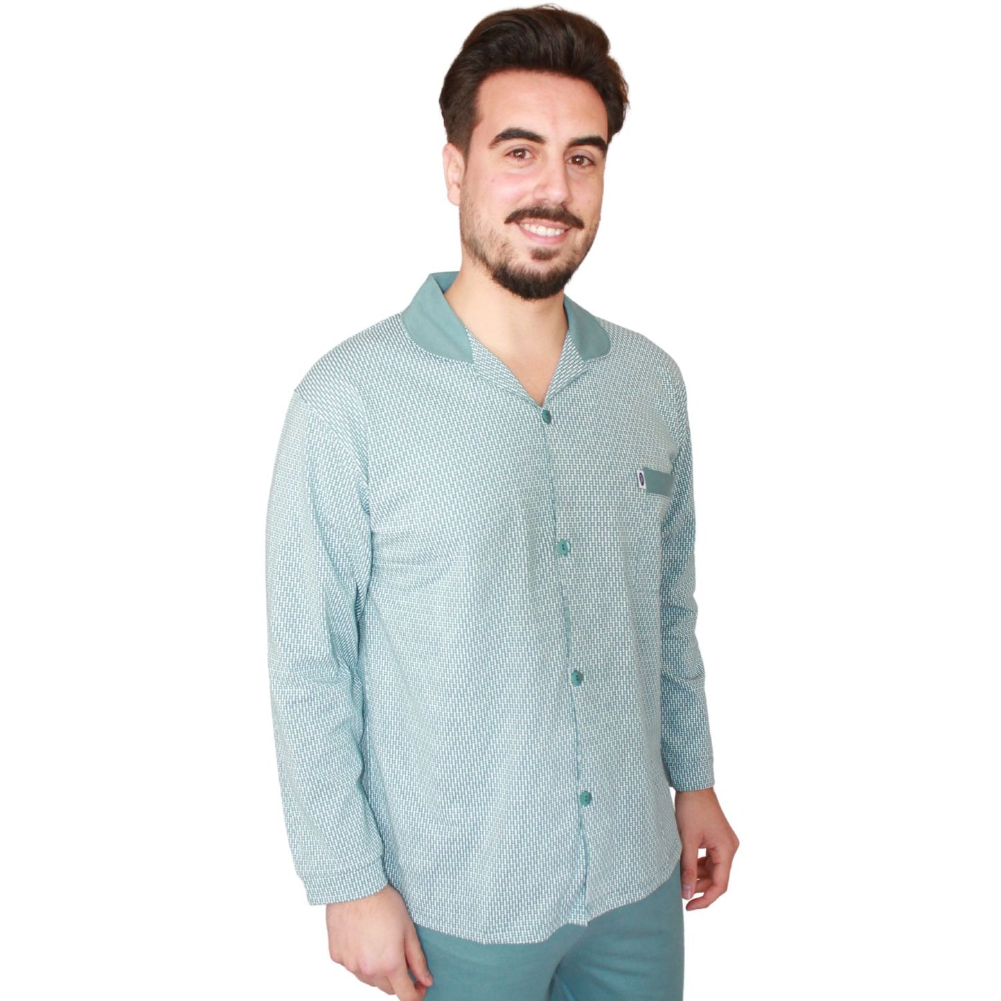Desana Pijama Camiseiro Homem Manga Comprida Azul Petróleo