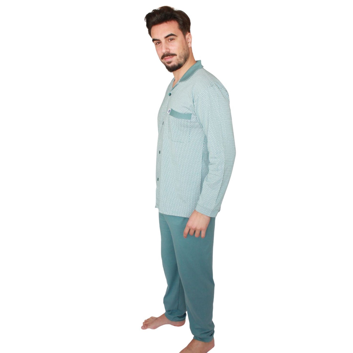 Desana Pijama Camiseiro Homem Manga Comprida Azul Petróleo