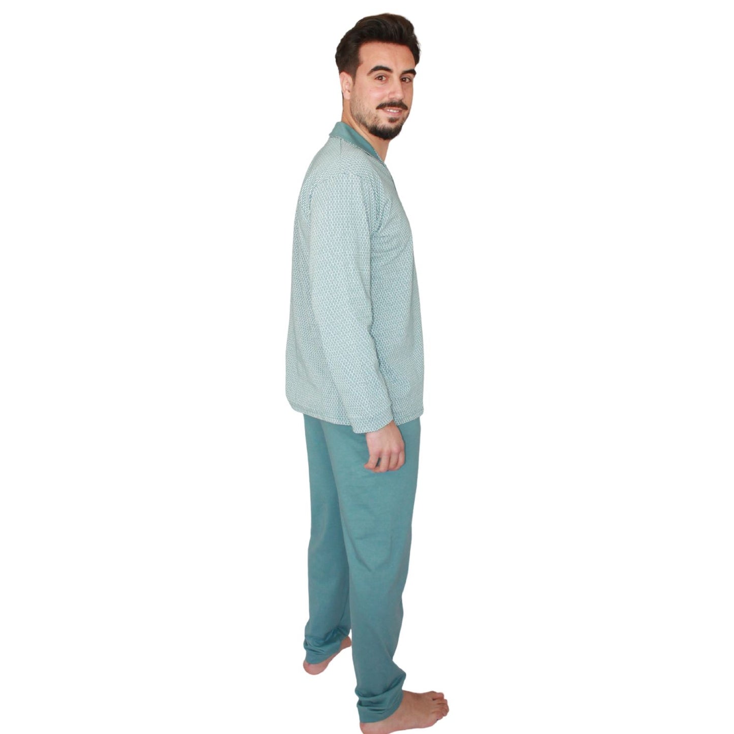 Desana Pijama Camiseiro Homem Manga Comprida Azul Petróleo