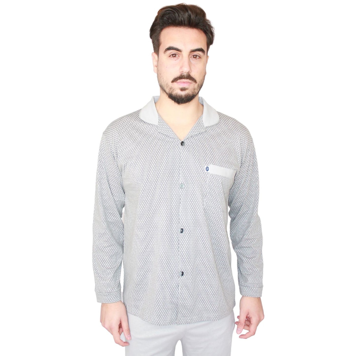 Desana Pijama Camiseiro Homem Manga Comprida Cinzento