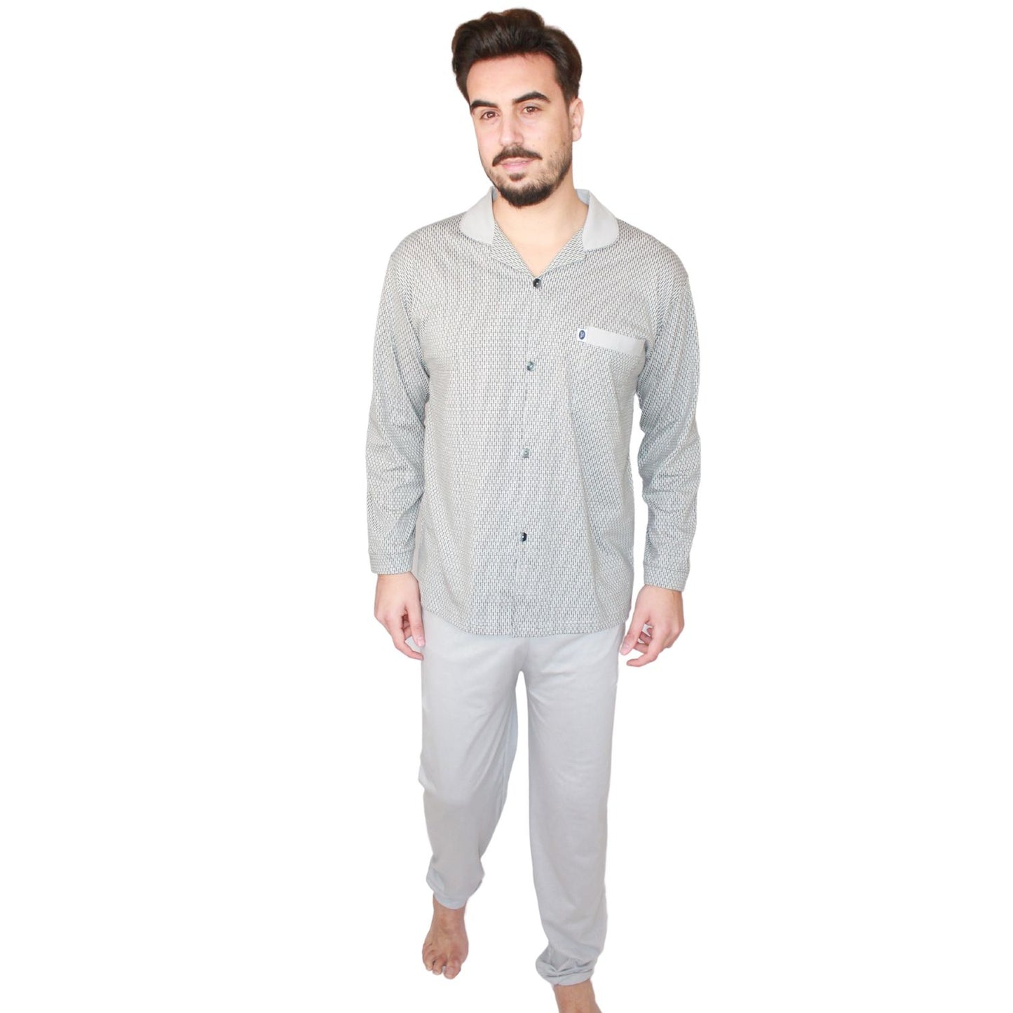 Desana Pijama Camiseiro Homem Manga Comprida Cinzento