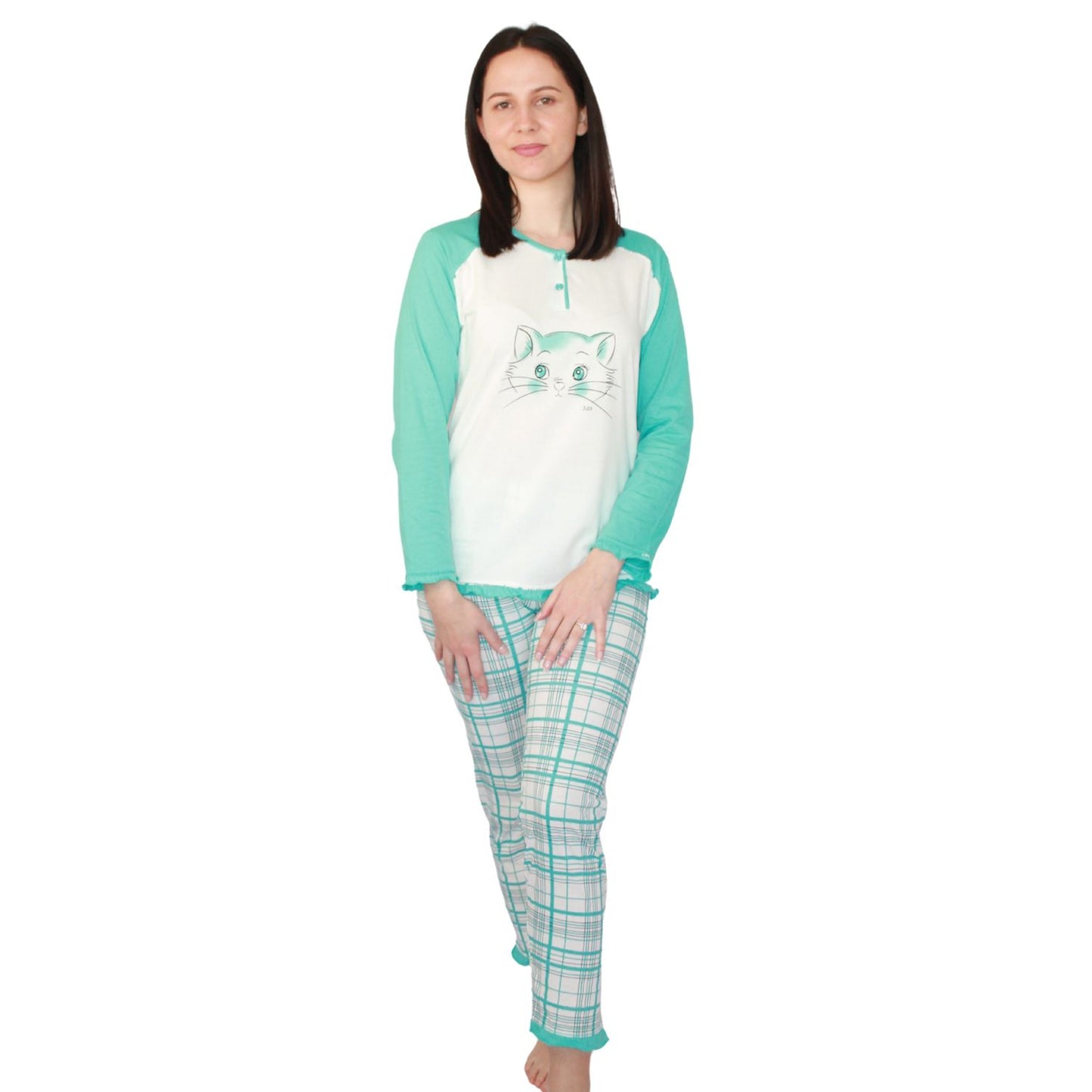 Desana Pijama Mulher Manga Comprida Turquesa