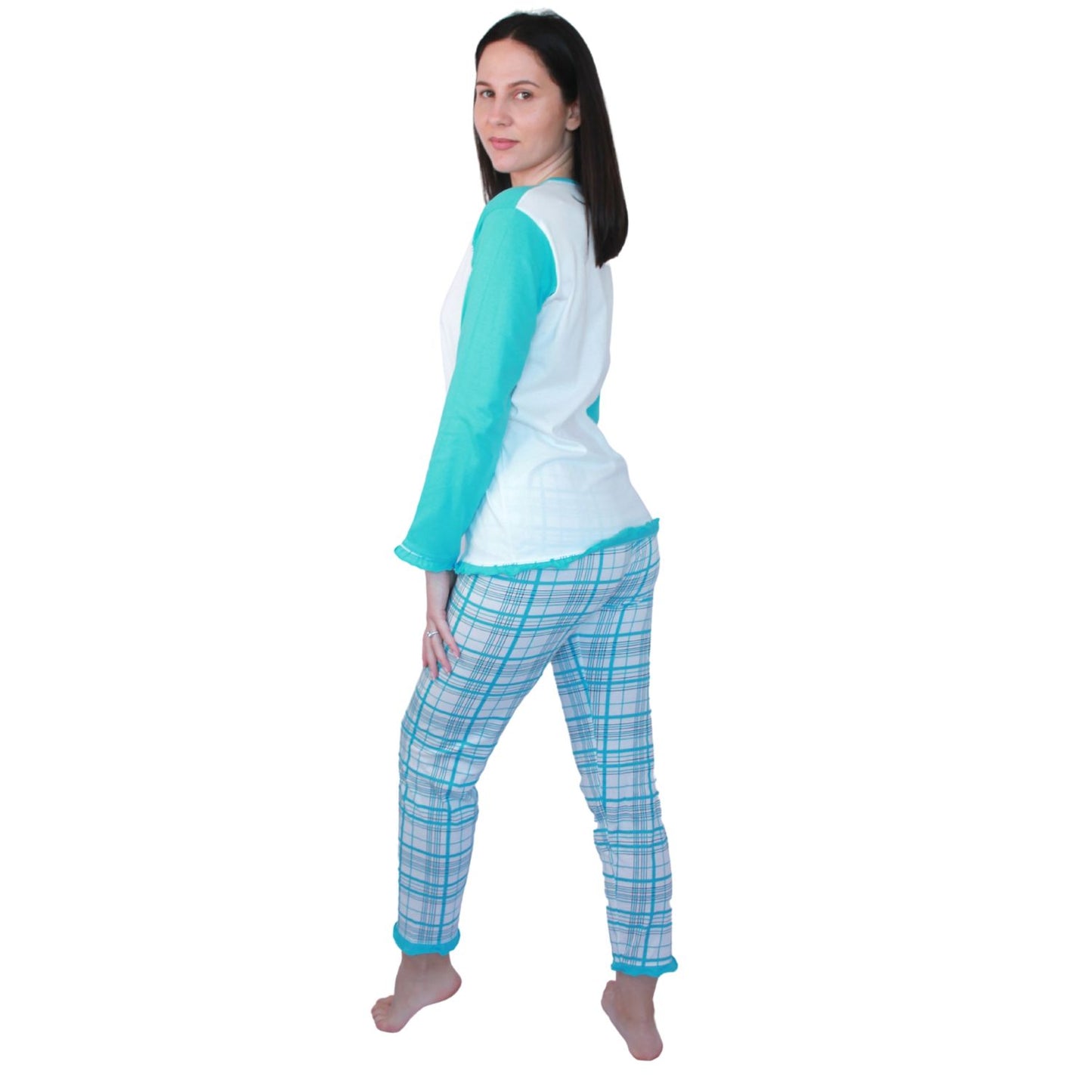 Desana Pijama Mulher Manga Comprida Turquesa
