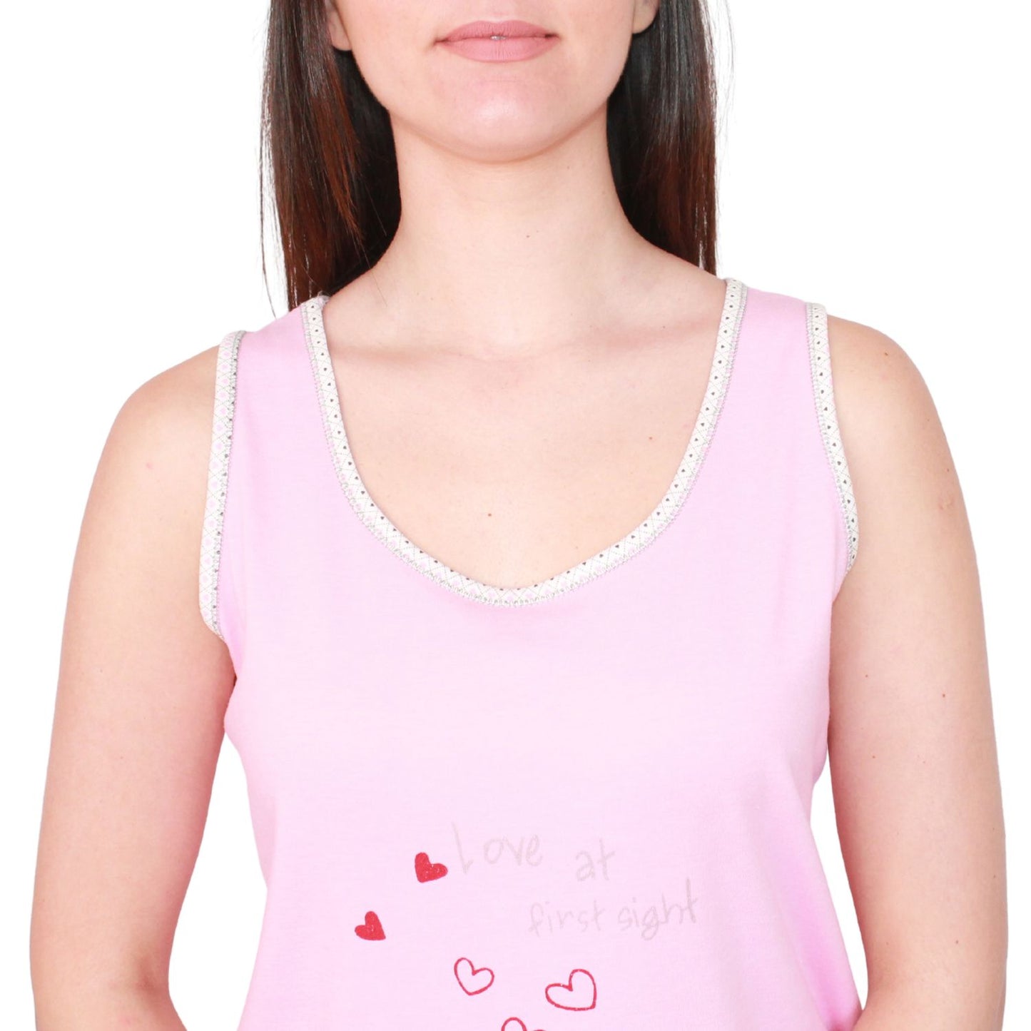 Desana Pijama Mulher Sem Manga Rosa