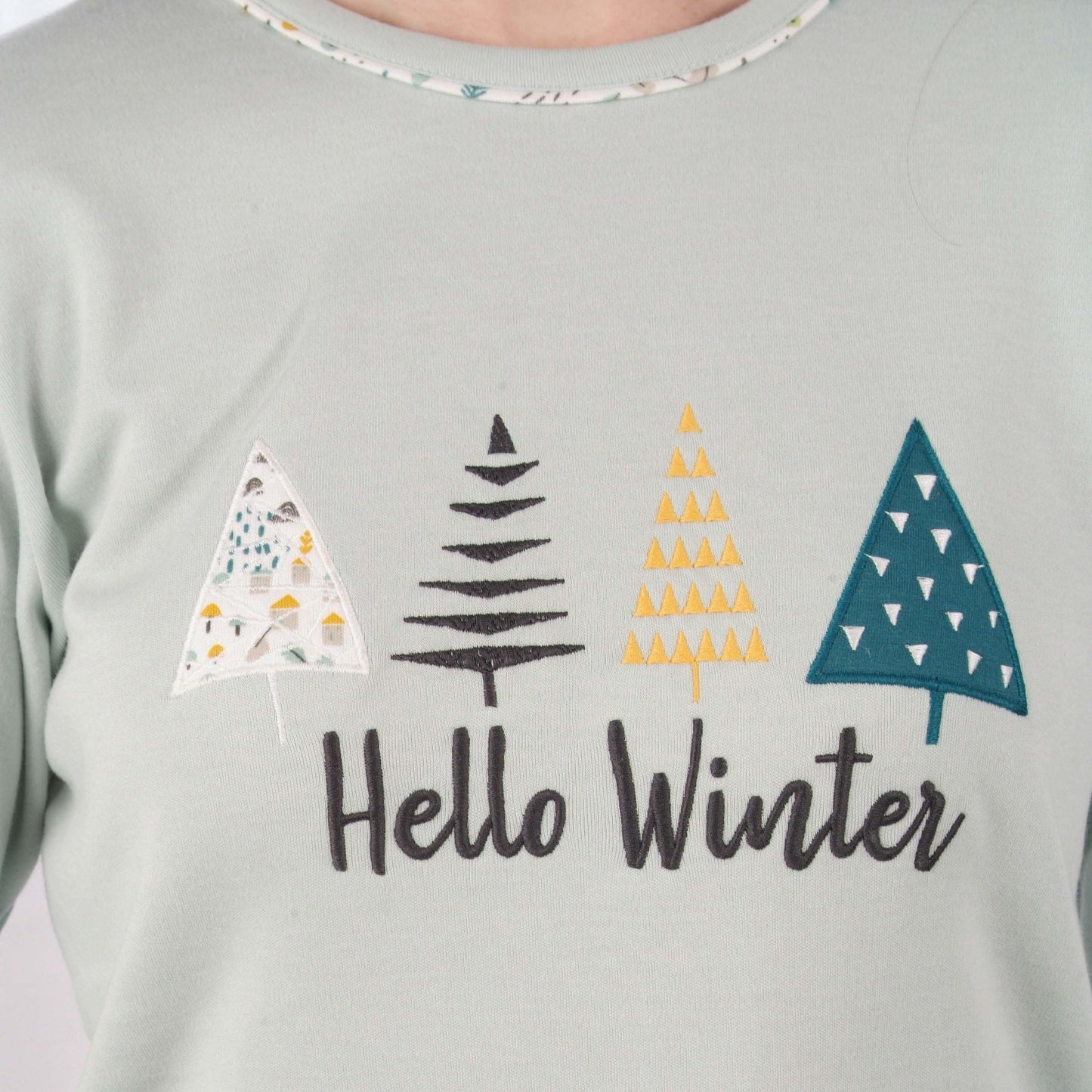Sónia Pijama Mulher Cardado de Manga Comprida Hello Winter Verde