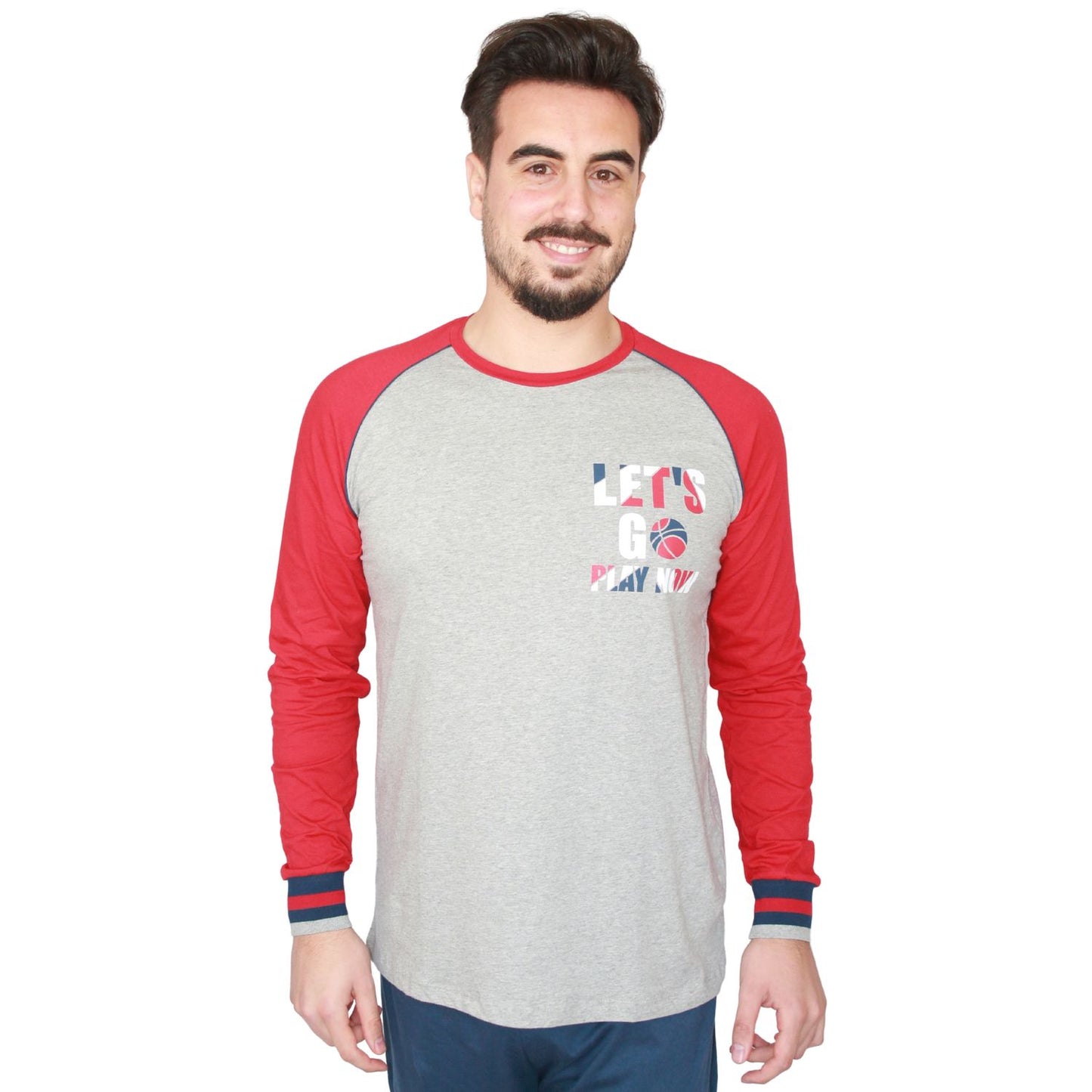MCOVA Pijama Homem Manga Comprida Vermelho