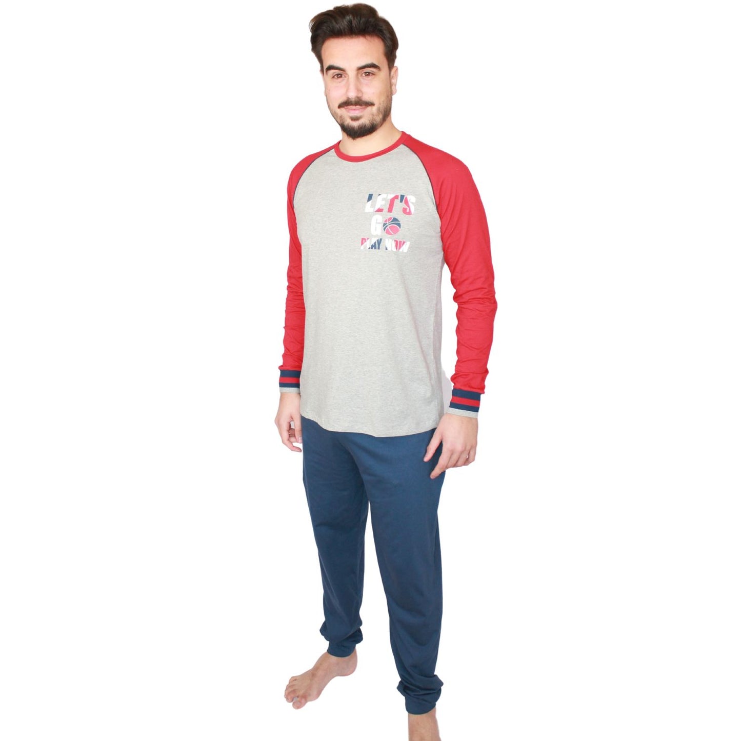 MCOVA Pijama Homem Manga Comprida Vermelho