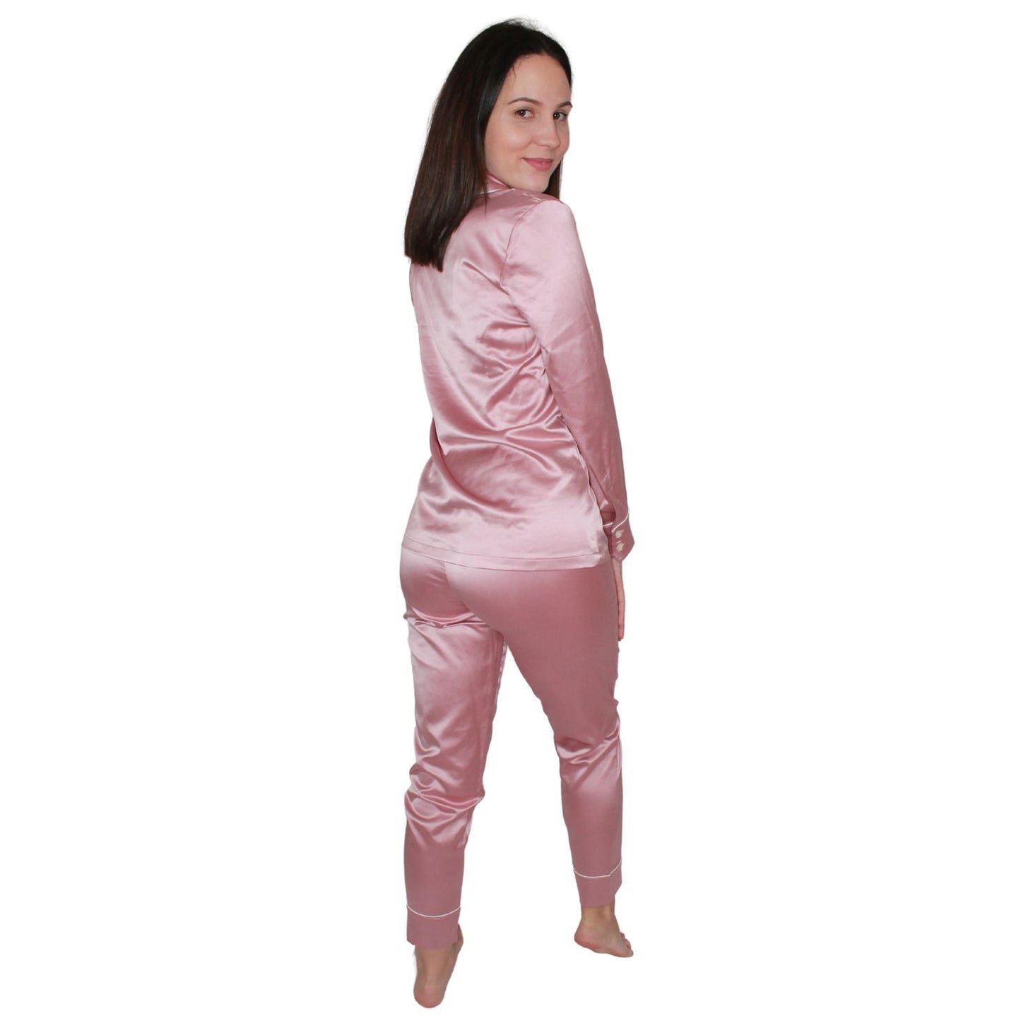 Sotela Pijama de Mulher de Cetim Rosa