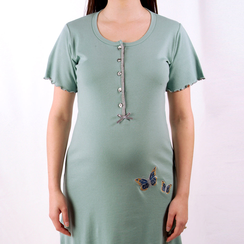Dotti Camisa de Maternidade de Manga Curta Verde