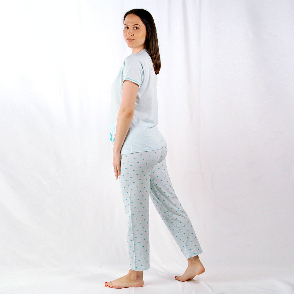 Desana | Pijama Maternidade de Manga Curta- Mulher- Azul