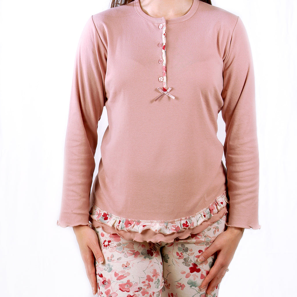 Dotti | Pijama Mulher de Manga Comprida – Rosa