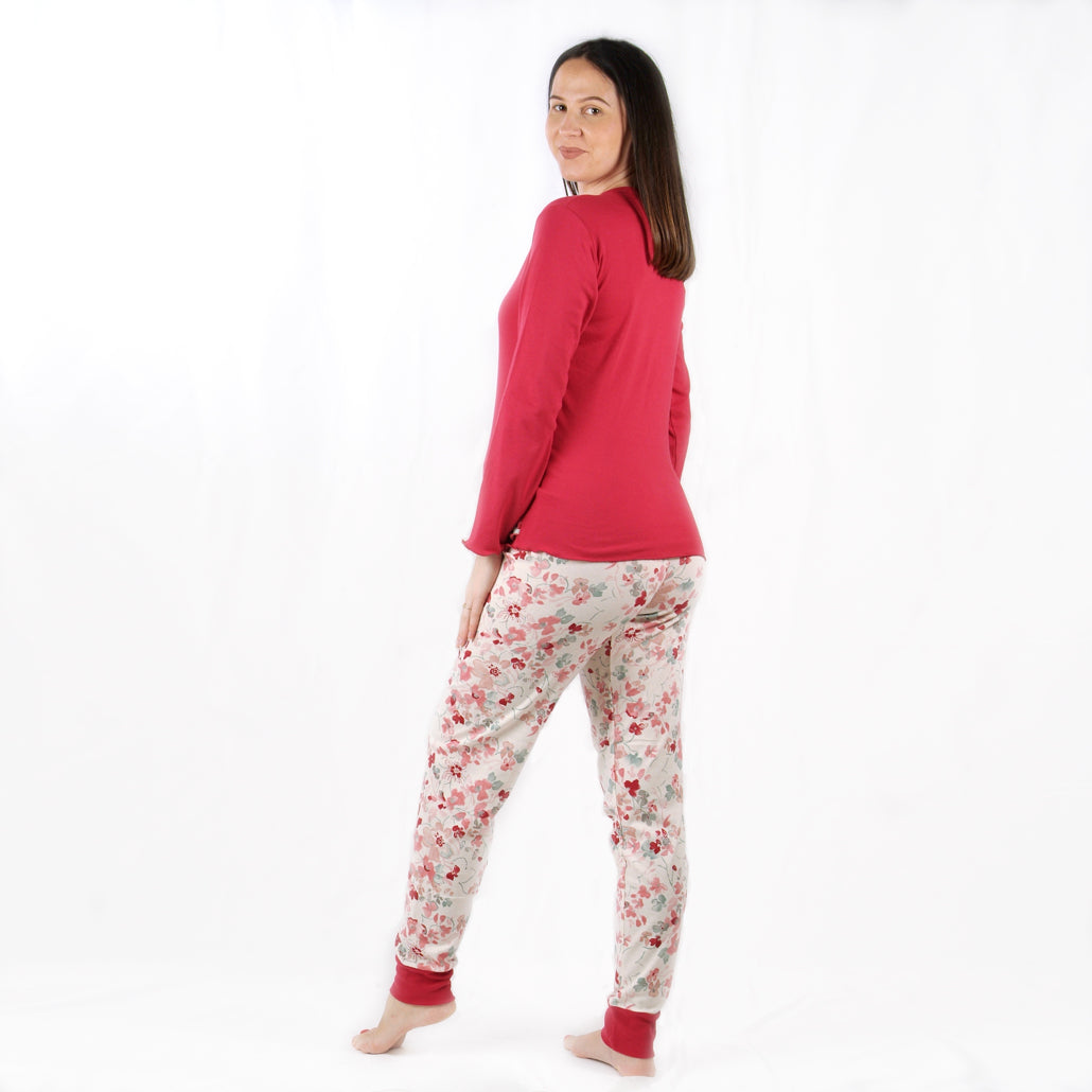 Dotti | Pijama Mulher de Manga Comprida – Vermelho