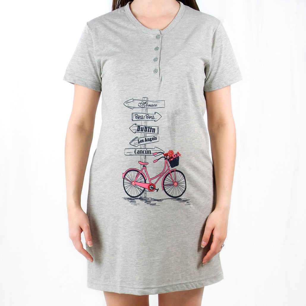 Loja do Pijama | Camisa de Maternidade Manga Curta – Mulher - Cinzento