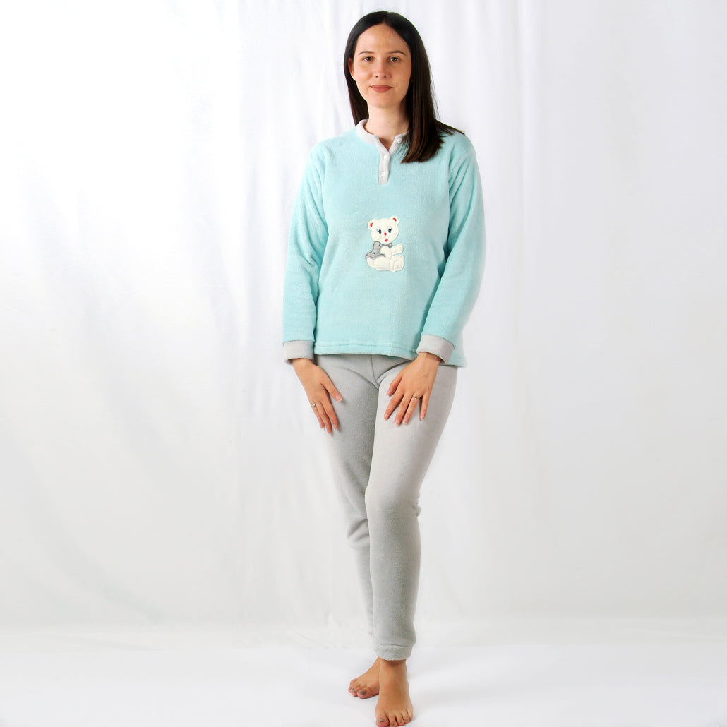 Desana | Pijama Mulher - Coralina - Manga Comprida - Azul