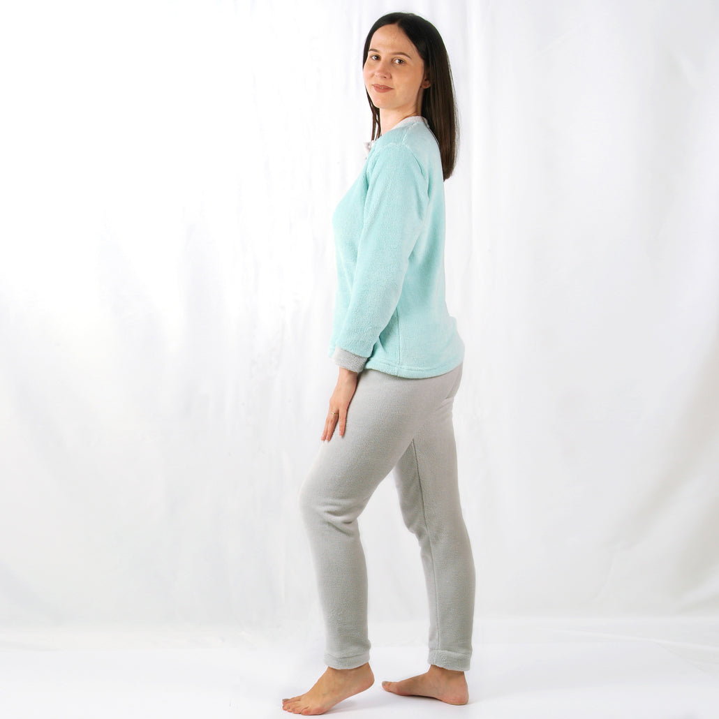 Desana | Pijama Mulher - Coralina - Manga Comprida - Azul