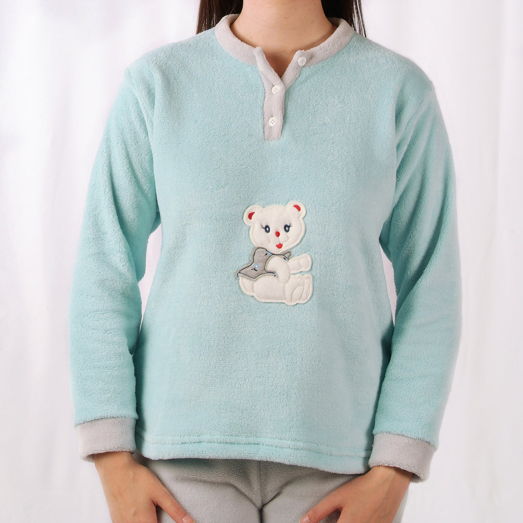 Desana | Pijama Mulher - Coralina - Manga Comprida - Azul