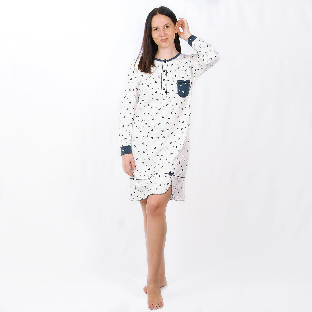 Desana | Camisa de Maternidade Manga Comprida – Mulher – Azul