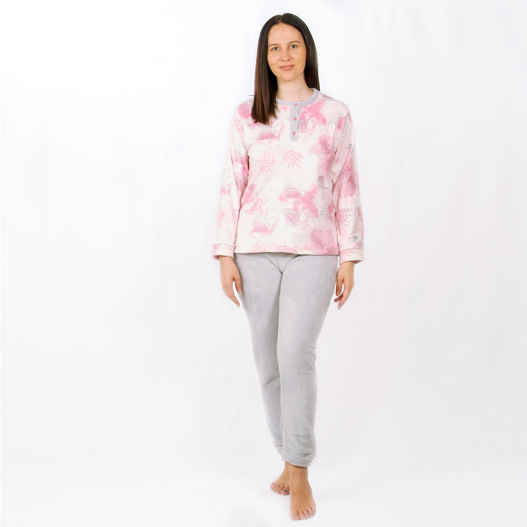 Desana | Pijama Mulher - Coralina - Manga Comprida - Cinzento