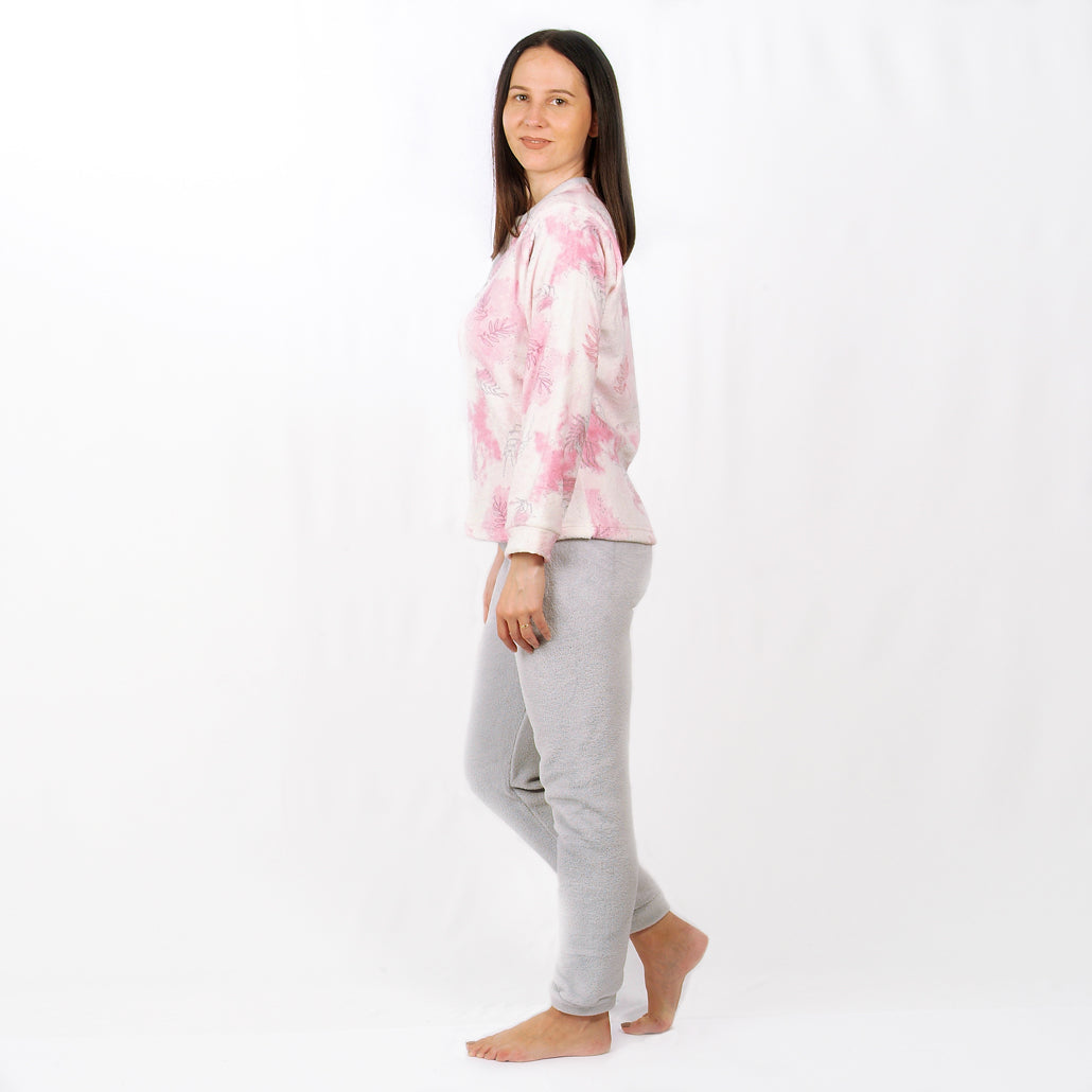Desana | Pijama Mulher - Coralina - Manga Comprida - Cinzento