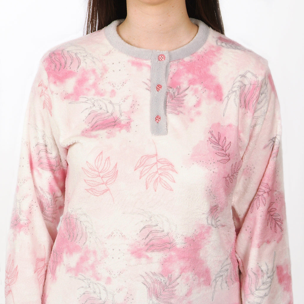 Desana | Pijama Mulher - Coralina - Manga Comprida - Cinzento