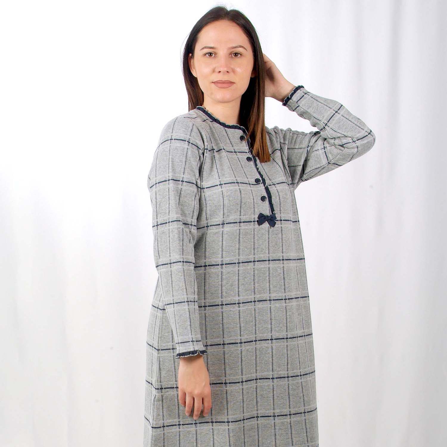 Sónia Camisa de Maternidade Cardada de Manga Comprida Cinzenta – Loja do  pijama