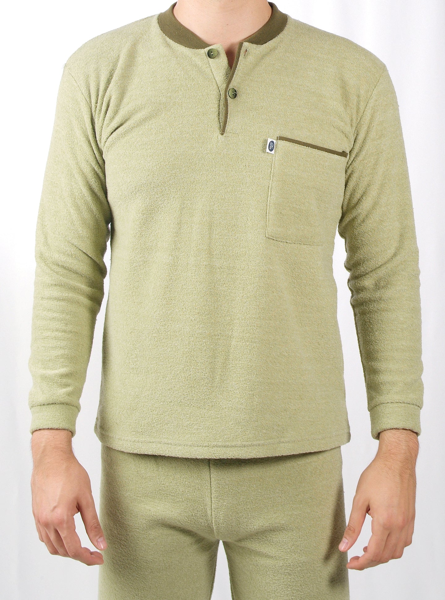 Desana Pijama Homem Cardado de Manga Comprida Verde