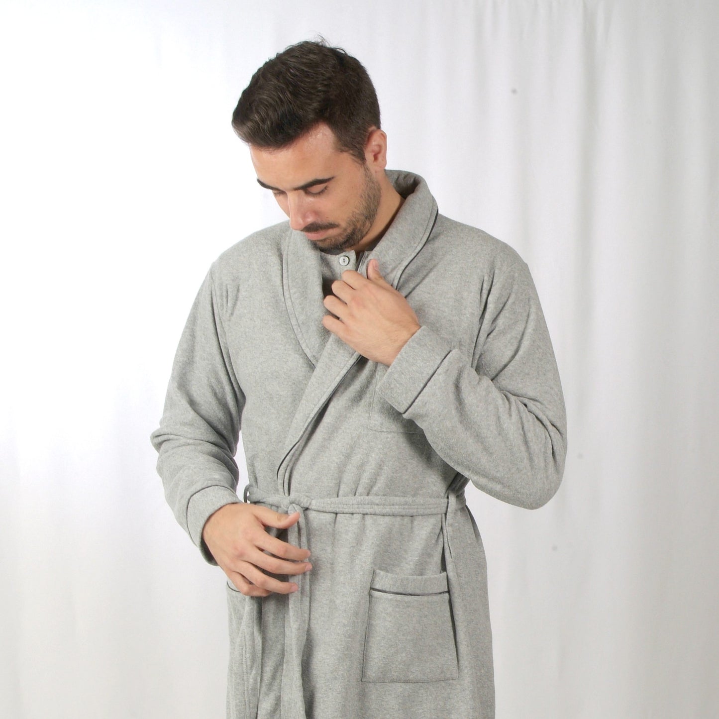 Desana Robe Homem Cardado Manga Comprida Cinzento