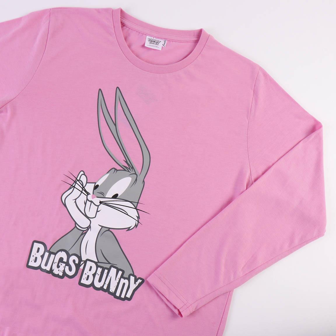 Bugs Bunny | Pijama Mulher - Manga Comprida - Cor de Rosa