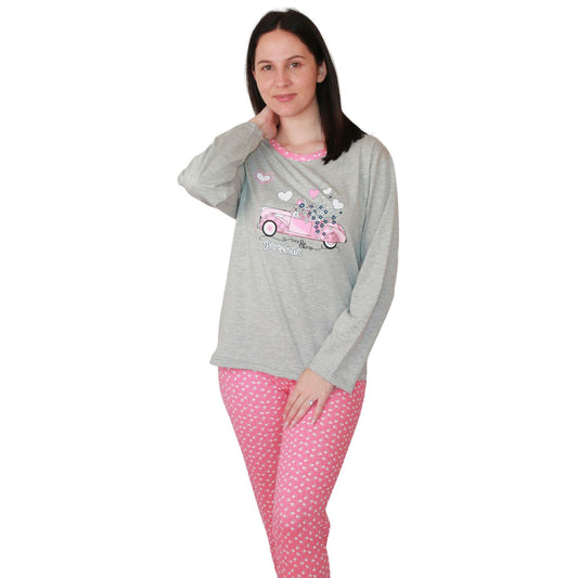 Loja Do Pijama Mulher Manga Comprida Barcelona Cinzento