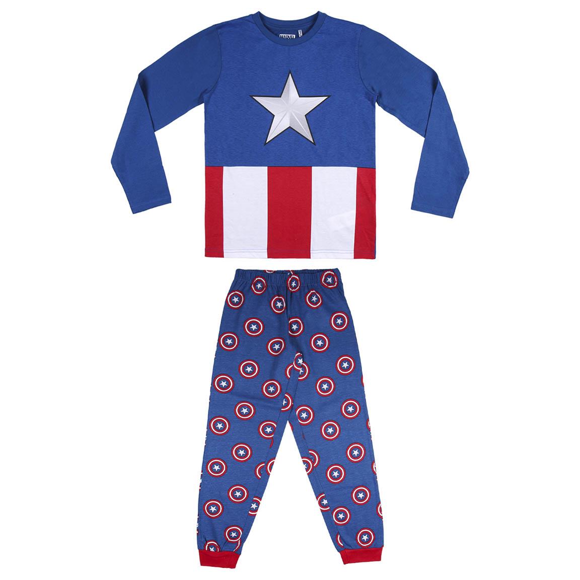 Capitão América| Pijama - Manga Comprida - Juvenil -  Unissexo - Azul