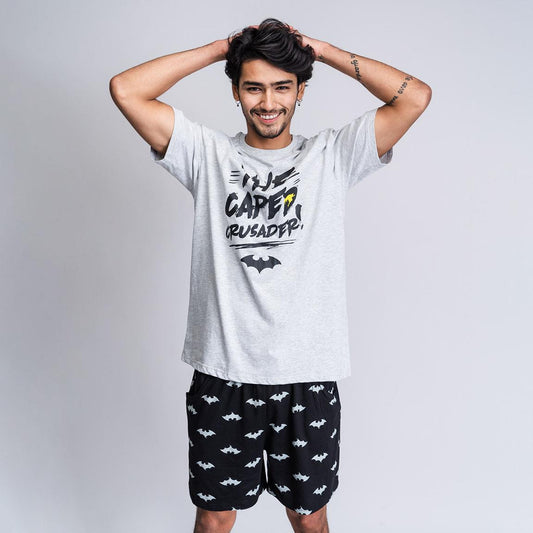 Batman | Pijama de Manga Curta - Homem - Cinzento