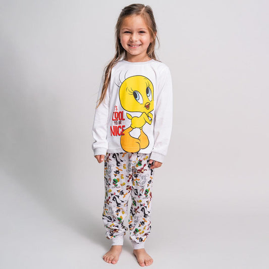 Looney Tunes | Pijama de Manga Comprida - Menina - Branco