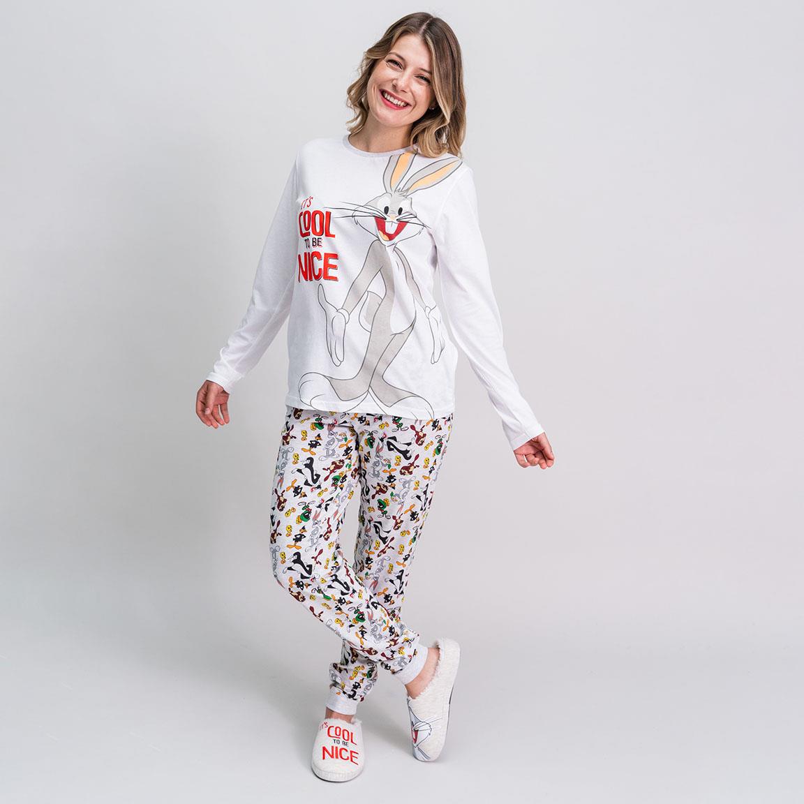 Looney Tunes | Pijama de Manga Comprida - Mulher - Branco