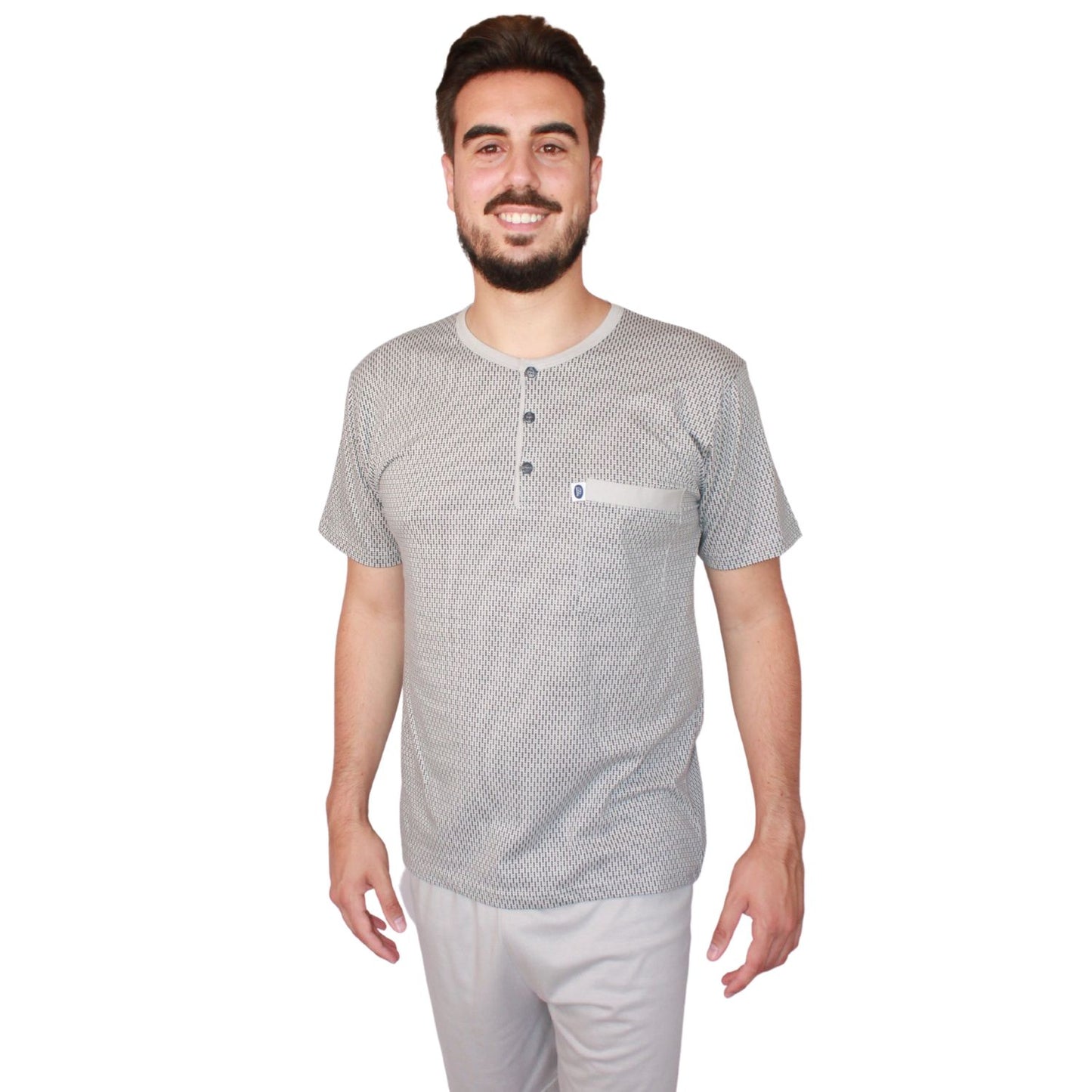 Desana  Pijama Homem Manga Curta Cinzento