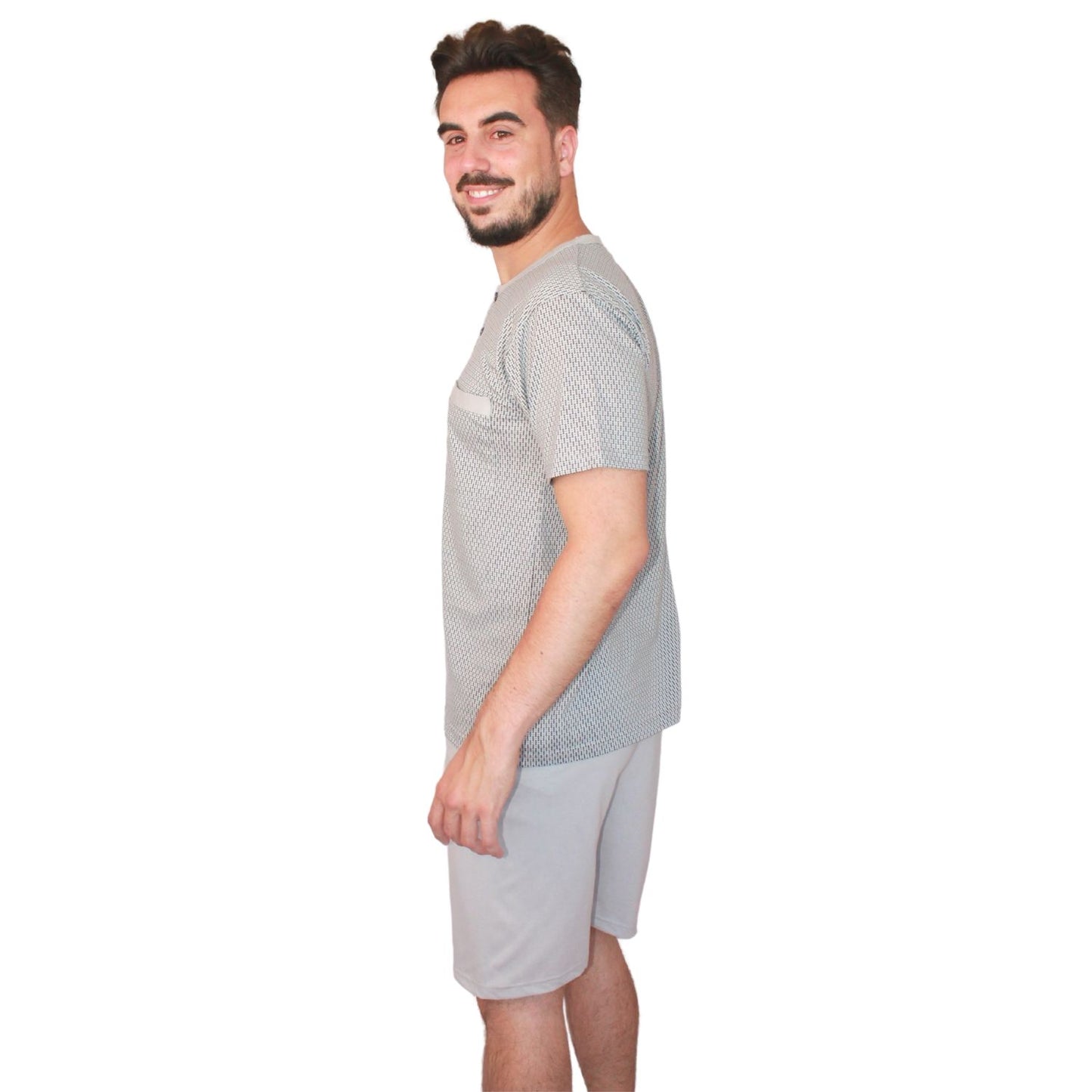 Desana  Pijama Homem Manga Curta Cinzento
