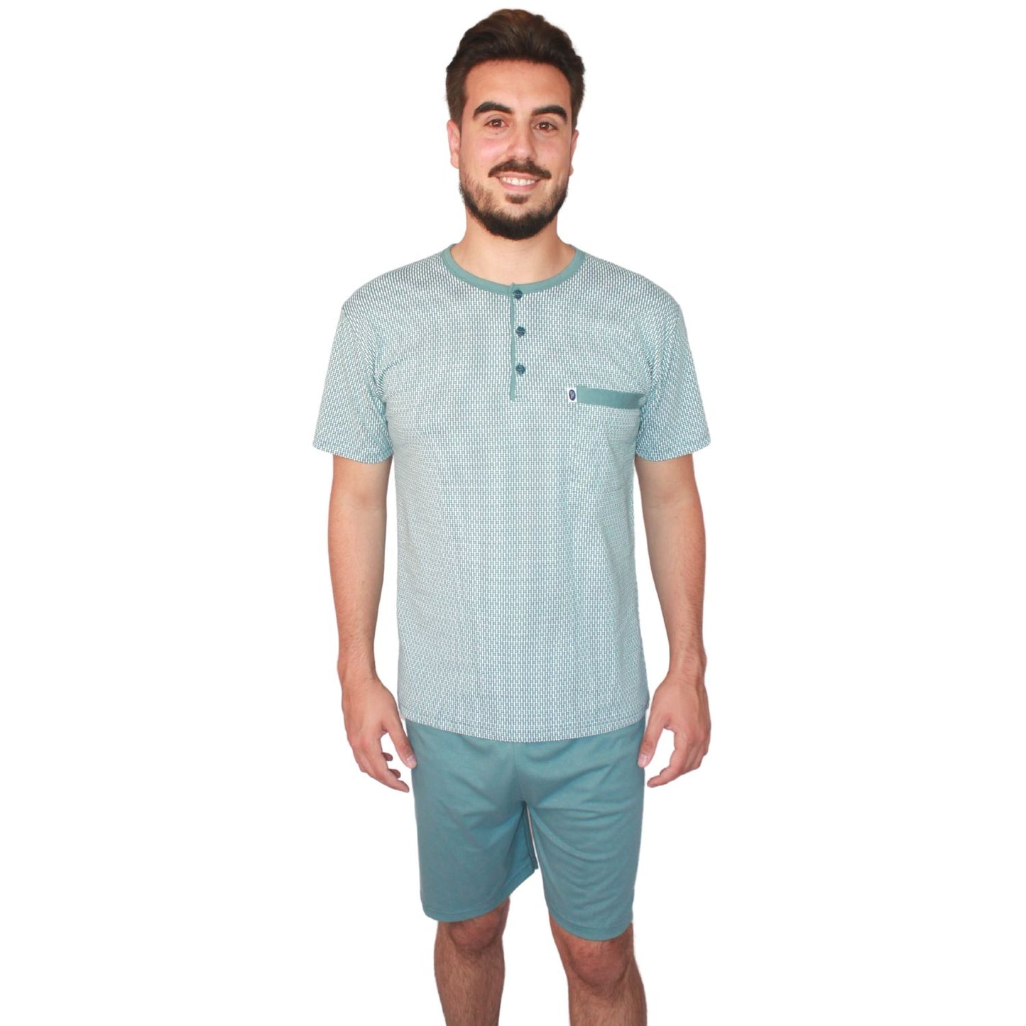 Desana  Pijama Homem Manga Curta Azul Petróleo