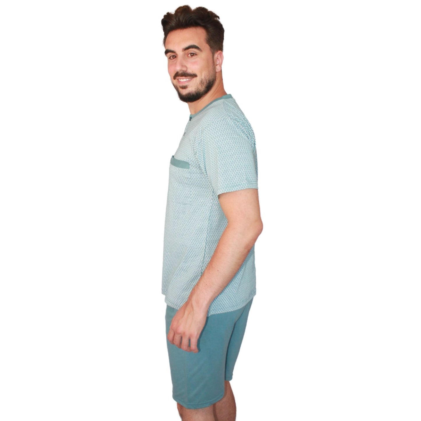 Desana  Pijama Homem Manga Curta Azul Petróleo