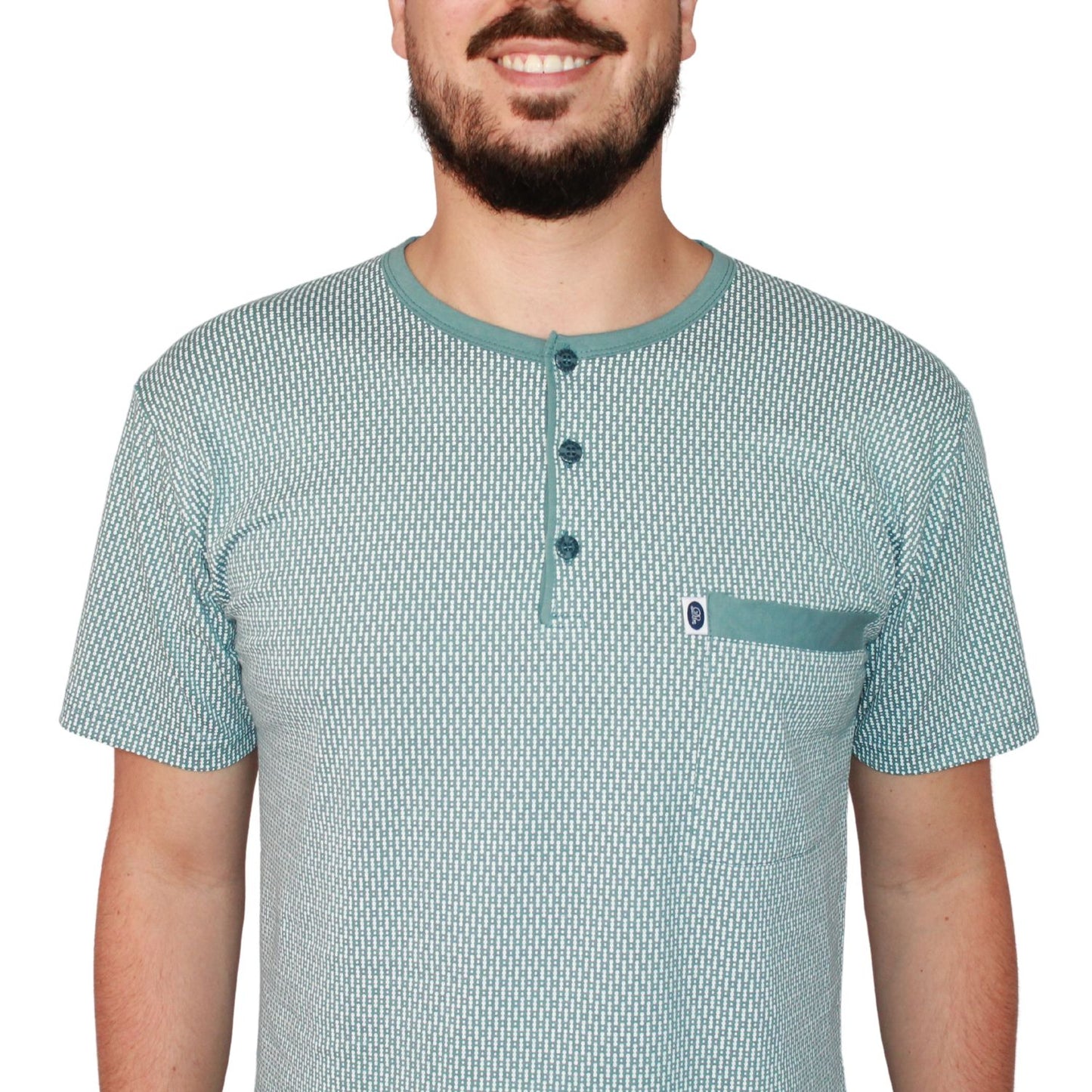 Desana  Pijama Homem Manga Curta Azul Petróleo